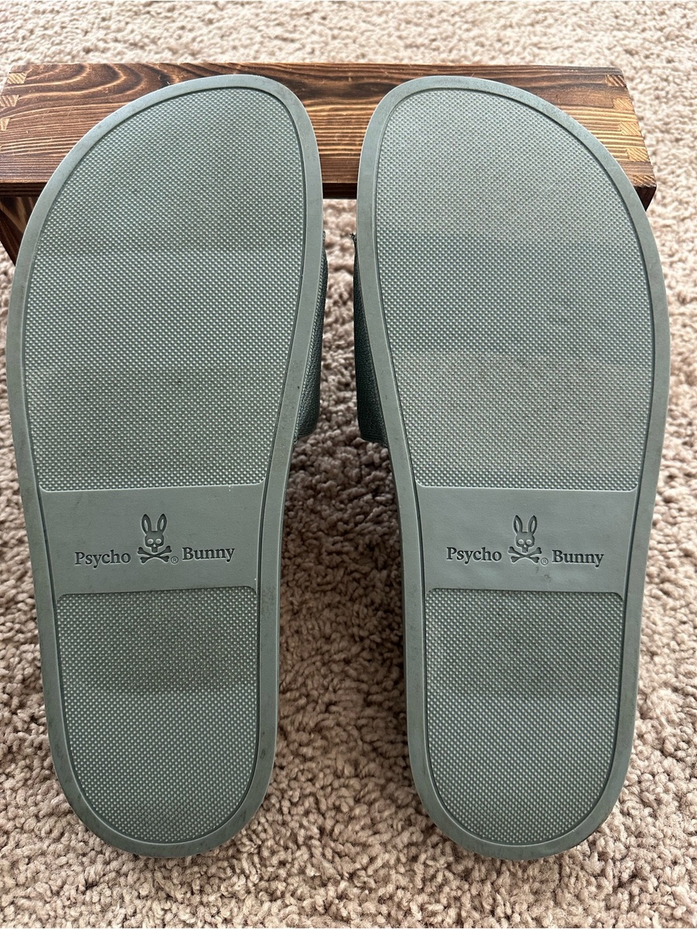 Psycho Bunny Men’s Knit Logo Slides Color “Lead” Size 11 - Picture 10 of 10